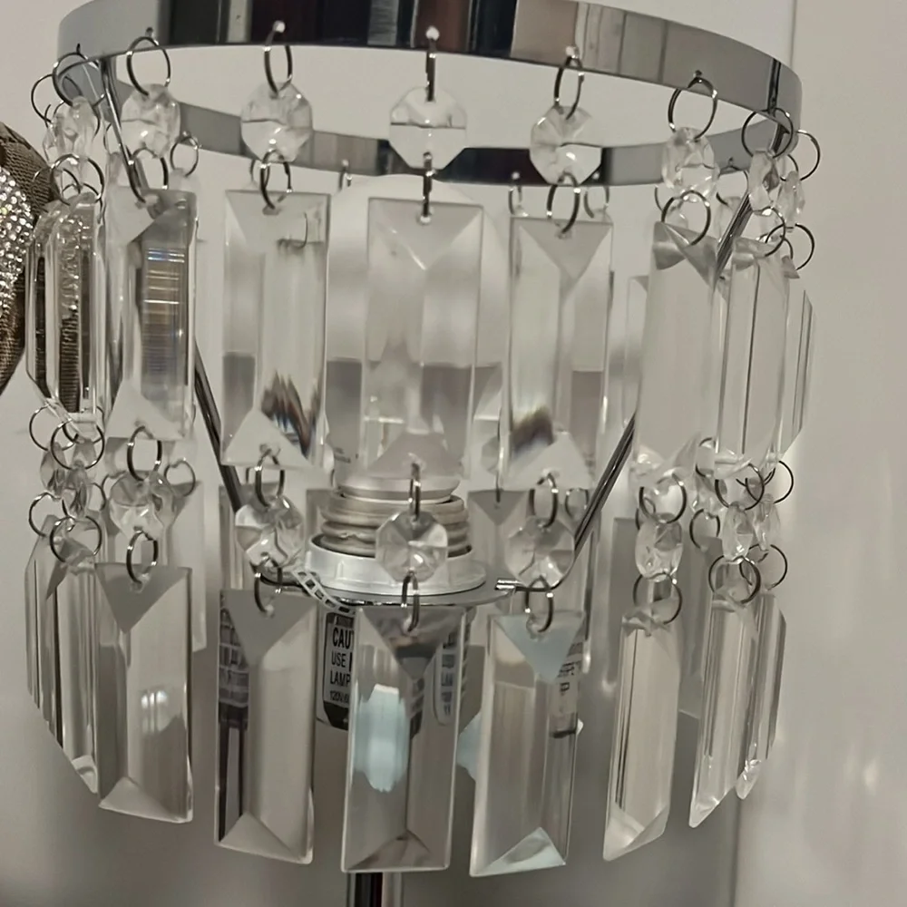 Crystal lamp glam plug in diamond jewel crystals rhinestones chandelier style